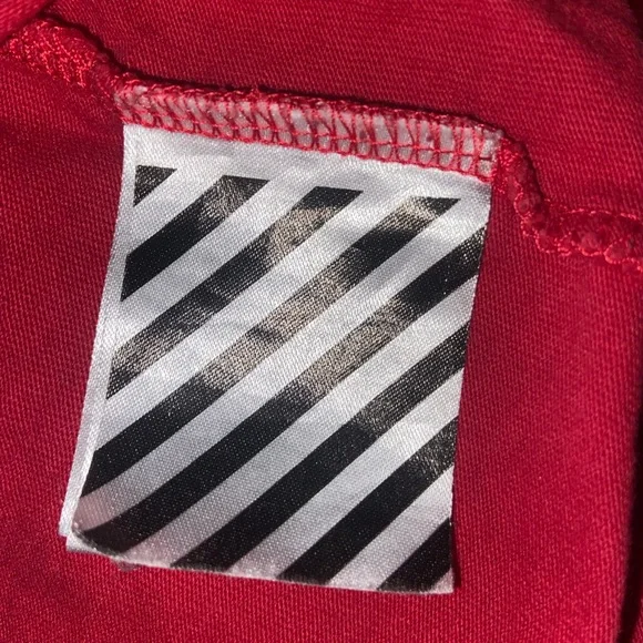 Off white c/o Virgil Abloh Brushed Diagonal Red T Shirt Over sized M AUTHENTIC - Picture 6 of 6